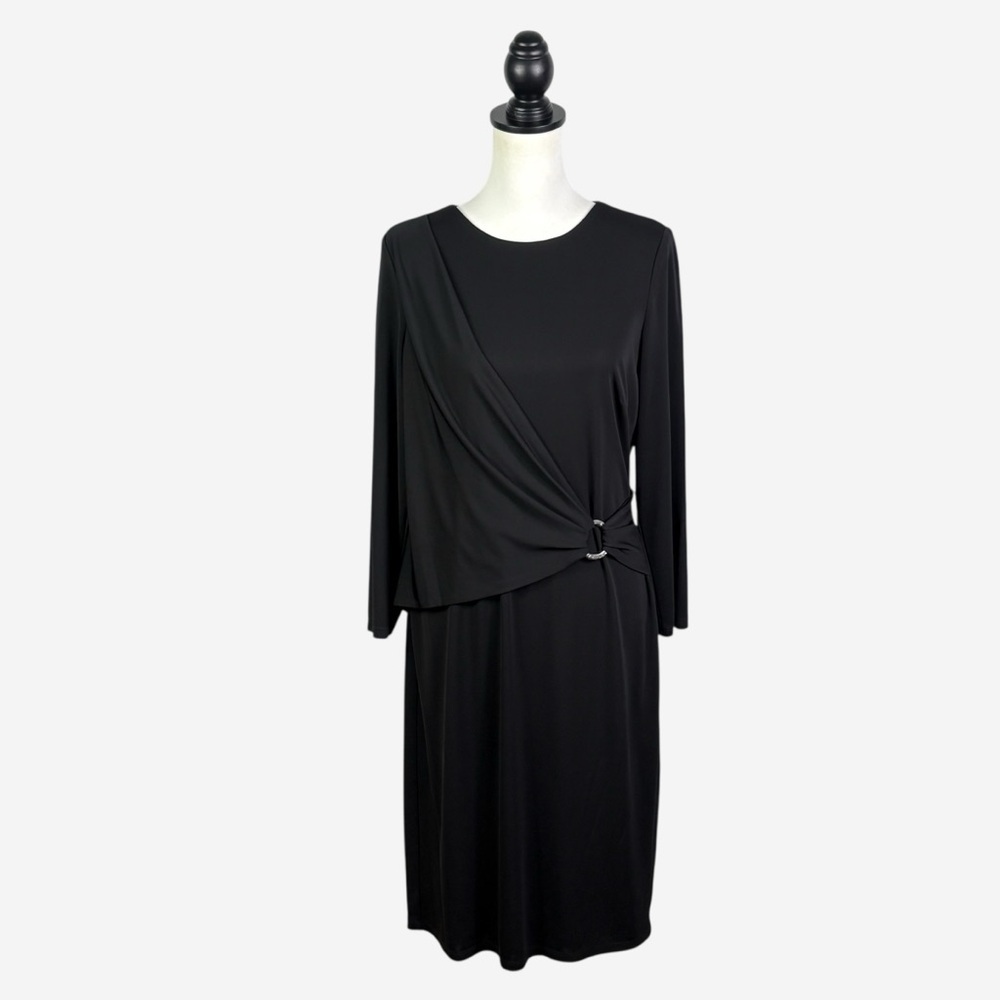 Ralph Lauren Black Label Matte Stretch Jersey Dress Size 12 Black Lined *READ - Picture 4 of 14